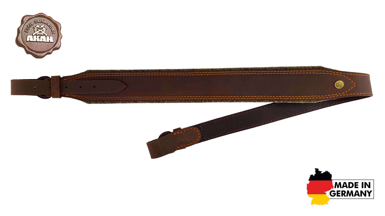 AKAH Gewehrriemen Pull-up Leder mit Wollfilz AKAH Gewehrriemen Pull-up Leder mit Wollfilz
