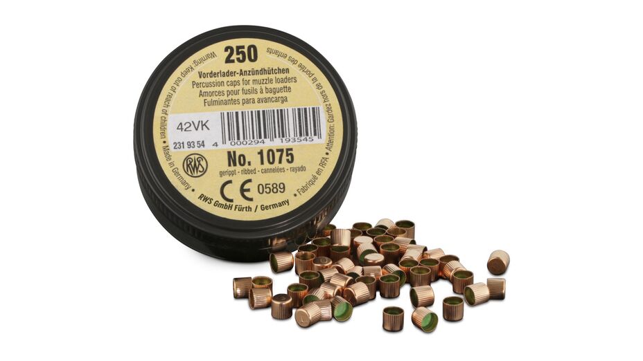 RWS Vorderladerzündhütchen Gerippt/Nr. 1075 SINOXID (Runddose) Ø 4,47 mm