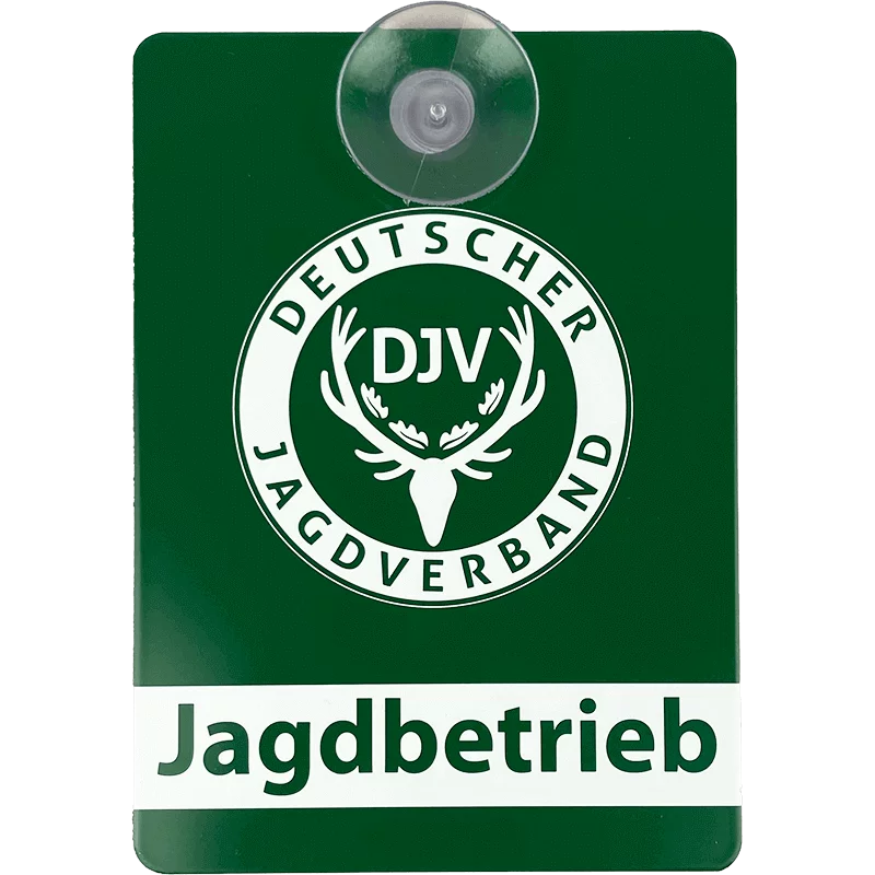 DJV-Autoschild "Jagdbetrieb" (Aluminium)