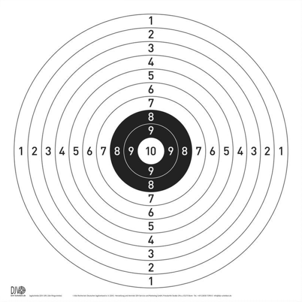 DJV-Jagdscheibe (10er-Ringscheibe, 50m)